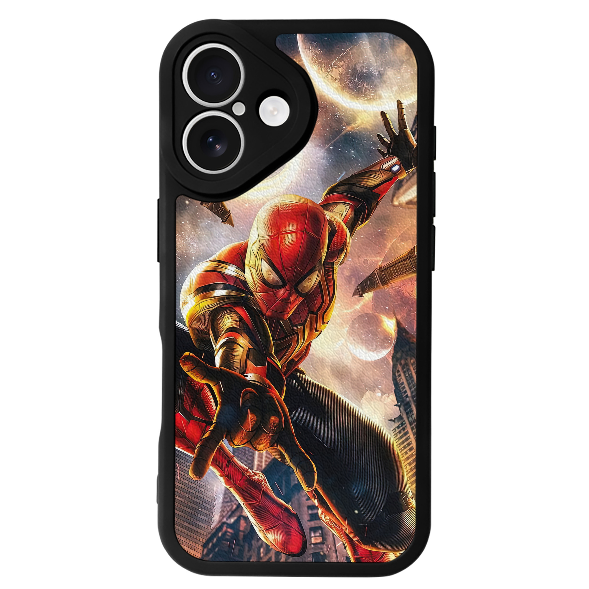 Spider Man スパイダーマン 【iPhone 16シリーズ対応】シリコンスマホケース（レザー調） 材質：シリコン
